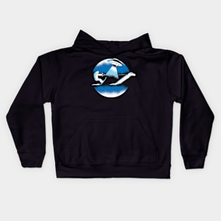 Bigfoot watersking Nessie Kids Hoodie